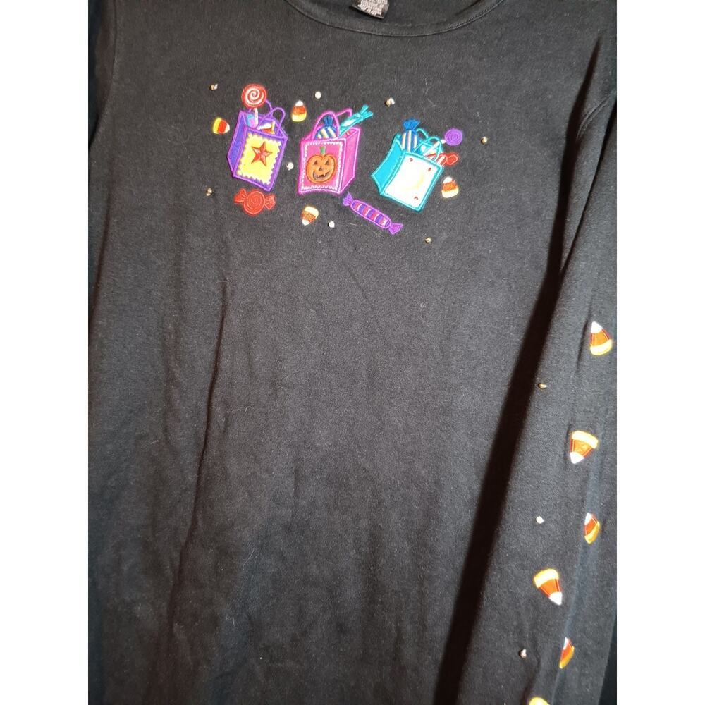 Vintage Designer Originals Studio Treat Halloween Shirt Womens Medium Black - Picture 2 of 4